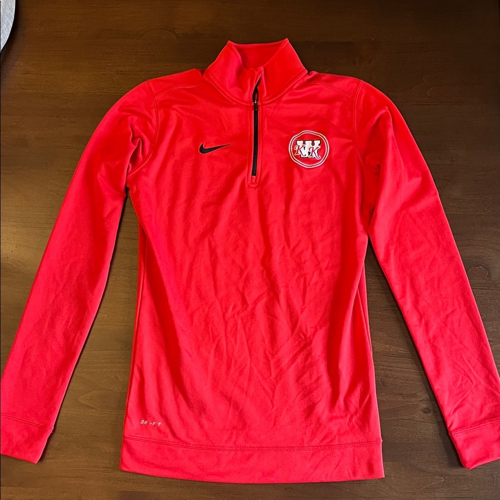 Nike dri-Fit Red Vintage Wisconsin Kollege Klub light Quarter-Zip Top - size XS